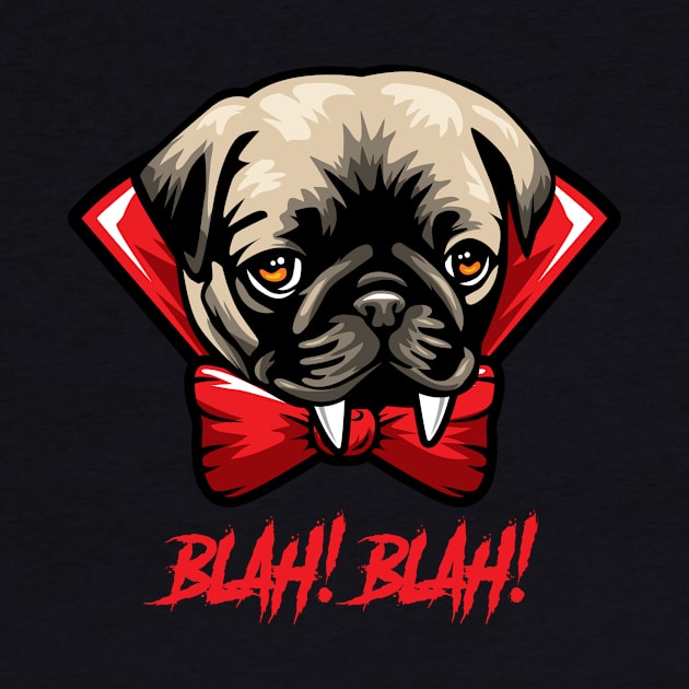 Cute Pug Vampire Halloween by IPRINT